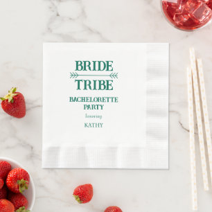 Emerald Green Bride Tribe Bachelorette Party Napkin