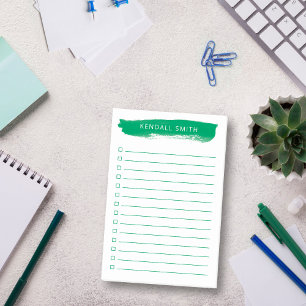 Emerald Green Brushstroke Simple To Do List Post-it Notes
