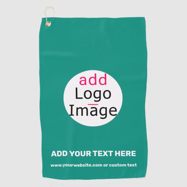 Emerald Green Business Chic Custom Golf Towel (Front)