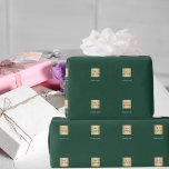 Emerald green business corporate logo wrapping paper<br><div class="desc">Elegant,  classic emerald green background.  Personalise and add your business,  company logo and name. White text.  Perfect both for the holiday season.</div>