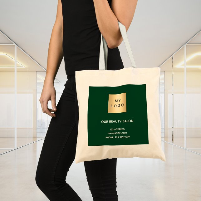 Emerald green business logo tote bag (Creator Uploaded)