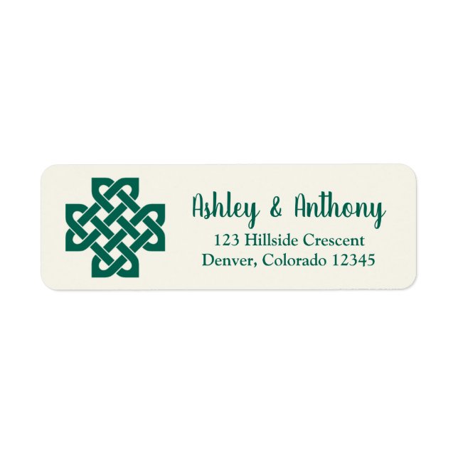 Emerald Green Celtic Knot Wedding Address (Front)