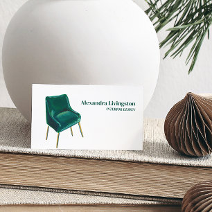 Emerald Green Chair Professional Design Minimalist Business Card
