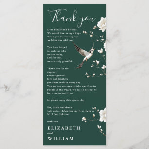 Emerald Green Chinoiserie Wedding Thank You Card