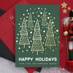 Emerald Green Christmas Pine Tree Forest Happy