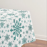 Emerald Green Christmas Snowflakes on Winter White Tablecloth<br><div class="desc">Mixed sized pretty emerald green snowflakes are scattered throughout this Christmas seasonal pattern. This cute festive design with a crisp winter white background is sure to please any age and perfect for anyone who likes soft and delicate xmas patterns.</div>