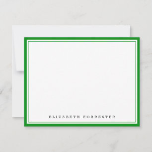 Emerald Green Classic Double Border Correspondence Card