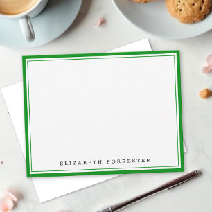 Emerald Green Classic Double Border Correspondence Card