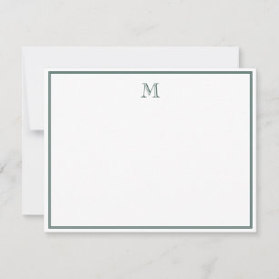 Emerald Green Classic Vintage Initial Letter Card
