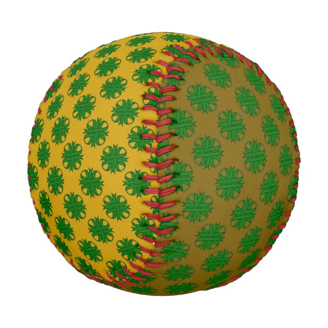 Emerald Green Clover Ribbon by Kenneth Yoncich Baseball (Angled)