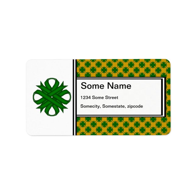 Emerald Green Clover Ribbon by Kenneth Yoncich Label (Front)