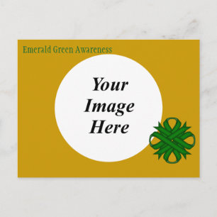 Emerald Green Clover Ribbon Template by K Yoncich Postcard