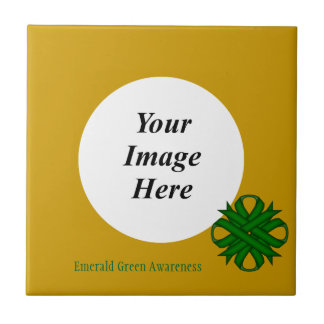 Emerald Green Clover Ribbon Template by K Yoncich Tile