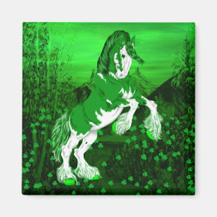 Emerald Green Clydesdale Fantasy Horse Art Magnet