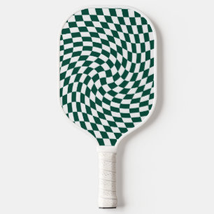 Emerald Green Collection Check Checkered  Pickleball Paddle