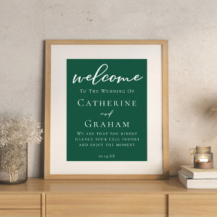 Emerald Green Custom Welcome to Our Wedding Poster