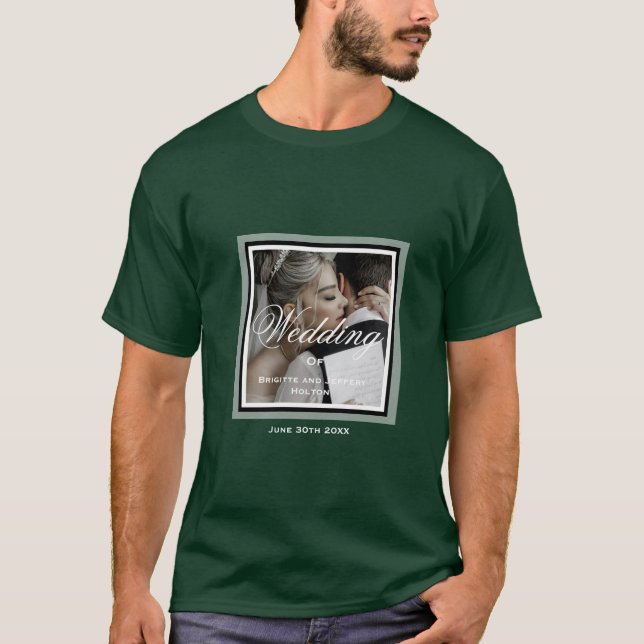 Emerald green Customisable wedding T-Shirt (Front)