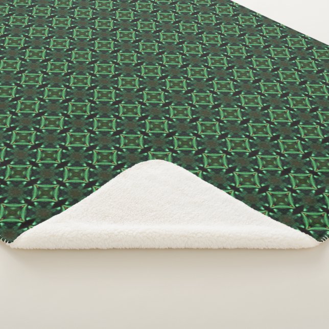 Emerald green diamonds gorgeous geometric art  sherpa blanket (3/4)