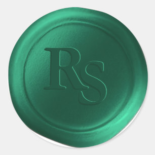 Emerald Green Double Monogram Wedding Wax Seals