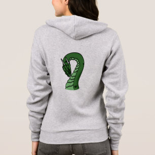 Emerald Green Dragon Fantasy Emblem with Book Hoodie