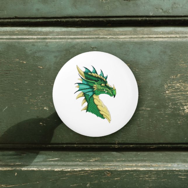 Emerald Green Dragon Portrait Head Fantasy Ceramic Knob (Creator Uploaded)