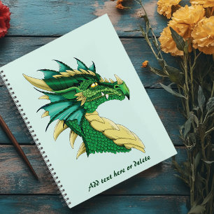 Emerald Green Dragon Portrait Head Fantasy Planner