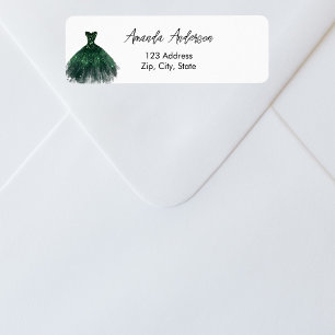 Emerald green dress return address