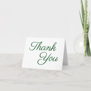 Emerald Green Elegant Calligraphy Thank You Card