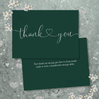 Emerald Green Elegant Minimalist Script Heart