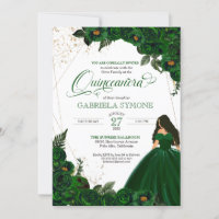 Emerald Green Elegant Roses and Gown 2 Quinceanera