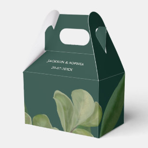 Emerald green Elegant rustic greenery leaves lush Favour Box