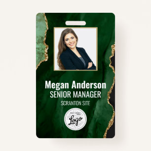 Emerald Green Employee Photo ID Badge