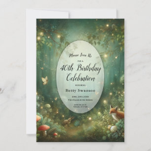 Emerald Green Enchanted Forest  Invitation