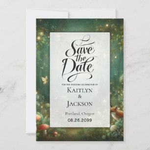 Emerald Green Enchanted Forest Save The Date