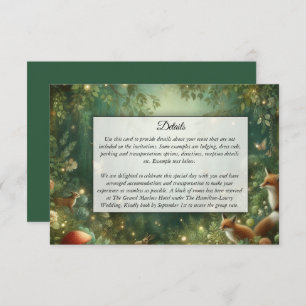 Emerald Green Enchanted Forest Wedding Enclosure Card