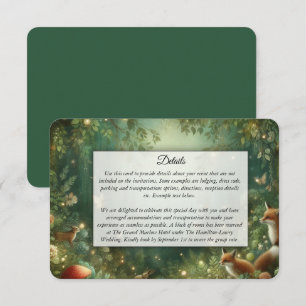 Emerald Green Enchanted Forest Wedding Enclosure Card