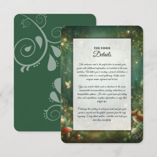 Emerald Green Enchanted Forest Wedding Enclosure Card