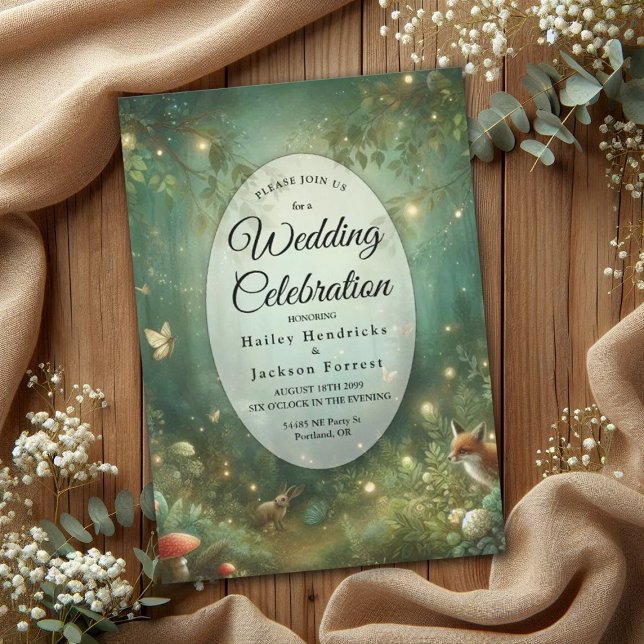 Emerald Green Enchanted Forest Wedding Invitation (Creator Uploaded)