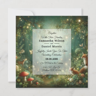 Emerald Green Enchanted Forest Wedding Invitation