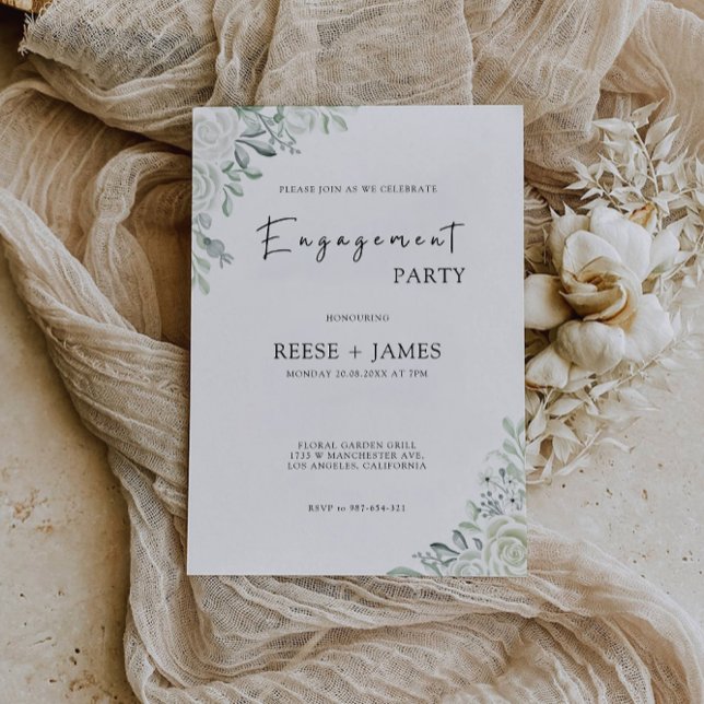 Emerald Green Engagement Invitation Template (Emerald Green Engagement Invitation Template)