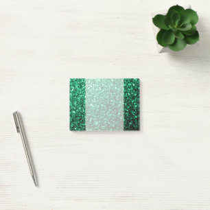 Emerald Green faux glitter sparkles Post-it Notes