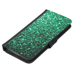 Emerald Green faux glitter sparkles Samsung Galaxy S5 Wallet Case