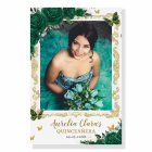Emerald Green Floral Butterflies Quinceanera Photo