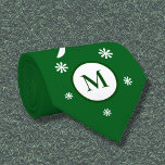 Emerald Green Flower Power Monogram Neck Tie<br><div class="desc">An Emerald Green coloured tie with a dark green monogram letter,  Flower Power design and floral embellishments. Get it for a nice gift to your husband or dad!</div>