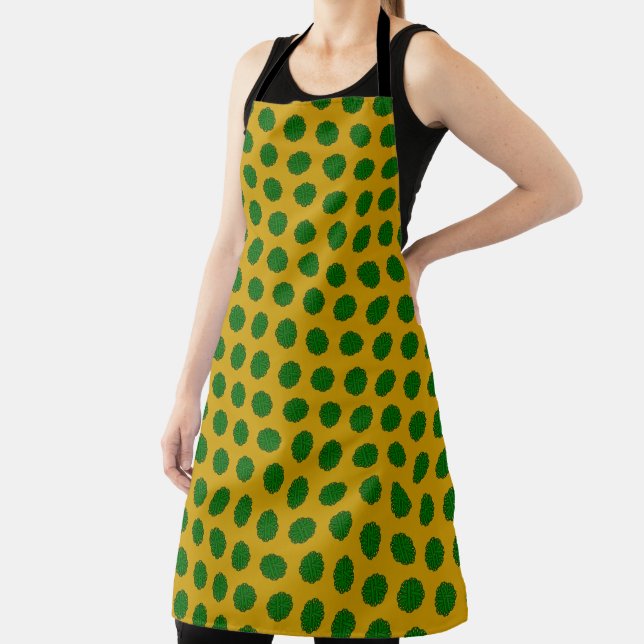 Emerald Green Flower Ribbon by Kenneth Yoncich Apron (Insitu)