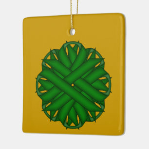 Emerald Green Flower Ribbon by Kenneth Yoncich Ceramic Tree Decoration