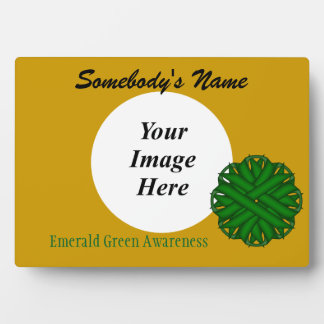 Emerald Green Flower Ribbon Template by K Yoncich Plaque