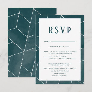Emerald Green Geometric Gala RSVP Card
