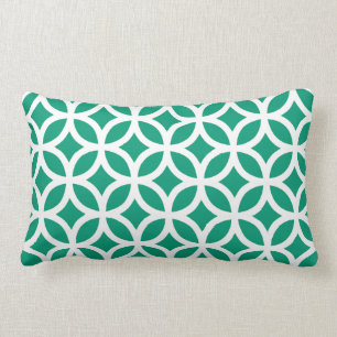 Emerald Green Geometric Lumbar Cushion