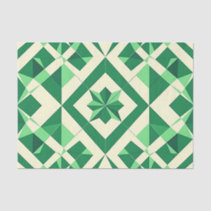 Emerald Green Geometric Star Pattern Tissue Paper